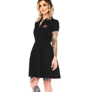 Sourpuss - Winged Scull Button Down Dress